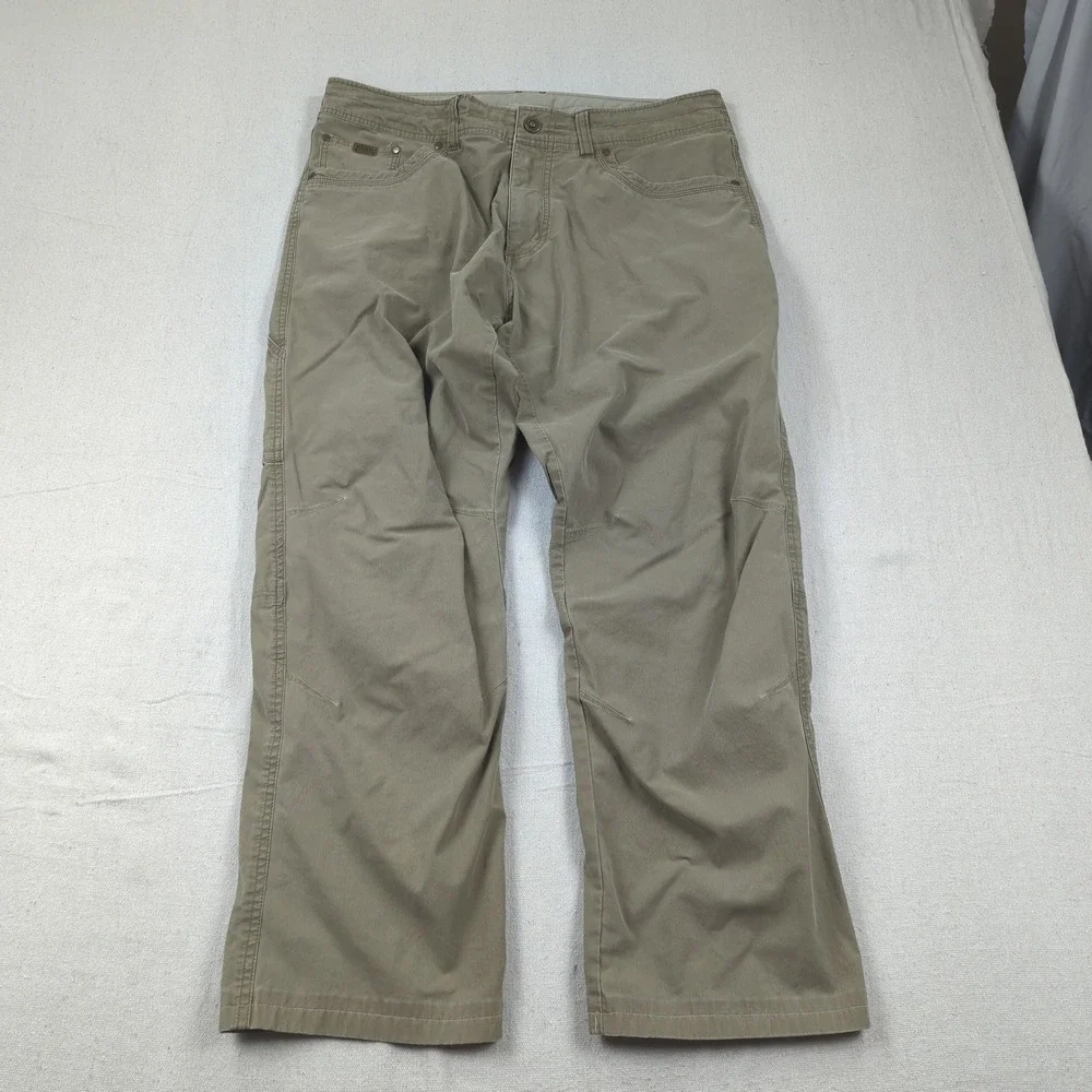 Kuhl Pants Mens 36x31* Khaki Revolvr Outdoot Hiking Camping Casual Hemmed